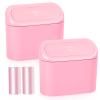 NBTEPEM Pink Car Trash Can with Lid - 2 Pack, Mini Auto Garbage Can with 60 Trash Bags, Leakproof Automotive Garbage Container Bin, Multipurpose Organizers and Storage for Car, Home, Office (Pink) view 1