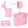 NBTEPEM Pink Car Trash Can with Lid - 2 Pack, Mini Auto Garbage Can with 60 Trash Bags, Leakproof Automotive Garbage Container Bin, Multipurpose Organizers and Storage for Car, Home, Office (Pink) view 2