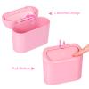 NBTEPEM Pink Car Trash Can with Lid - 2 Pack, Mini Auto Garbage Can with 60 Trash Bags, Leakproof Automotive Garbage Container Bin, Multipurpose Organizers and Storage for Car, Home, Office (Pink) view 4