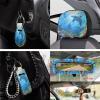 Baxinh Dolphin Ocean Print Car Seat Cover Full Set Steering Wheel Covers Armrest Pads Covers Waterproof Lipstick Holder Keychains Car Coaster Decorative Car Accessories Set, 15 Pieces, Blue view 4
