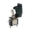 HSPTR Auto Car Boat Truck Illuminated Led Toggle Switch with Safety Aircraft Up Cover Guard Red Blue Green Yellow White 12V20A(Carbon Cap Green) view 1