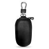 Wuyaoyao Car Key Case, Car Key Fob Cover Case, Leather Key Fob Case with Metal Hook and Keyring Zipper Bag for Remote Key Fob (Black) view 1