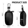 Wuyaoyao Car Key Case, Car Key Fob Cover Case, Leather Key Fob Case with Metal Hook and Keyring Zipper Bag for Remote Key Fob (Black) view 2