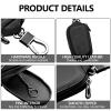 Wuyaoyao Car Key Case, Car Key Fob Cover Case, Leather Key Fob Case with Metal Hook and Keyring Zipper Bag for Remote Key Fob (Black) view 3