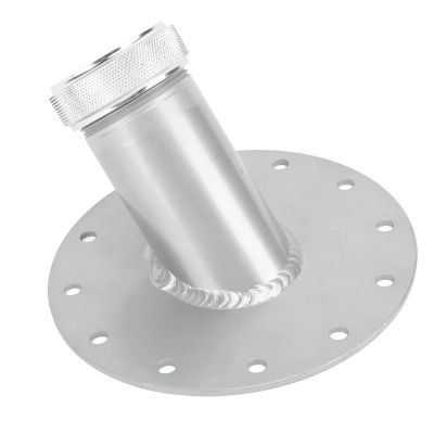 45 Degree Fuel Cell Filler Neck with 12 Bolt Steel Base Aluminum Cap 1.5in Inner Diameter, Fast Fill Valve for Quick Refueling, Lightweight and Material, Precisely Designed for