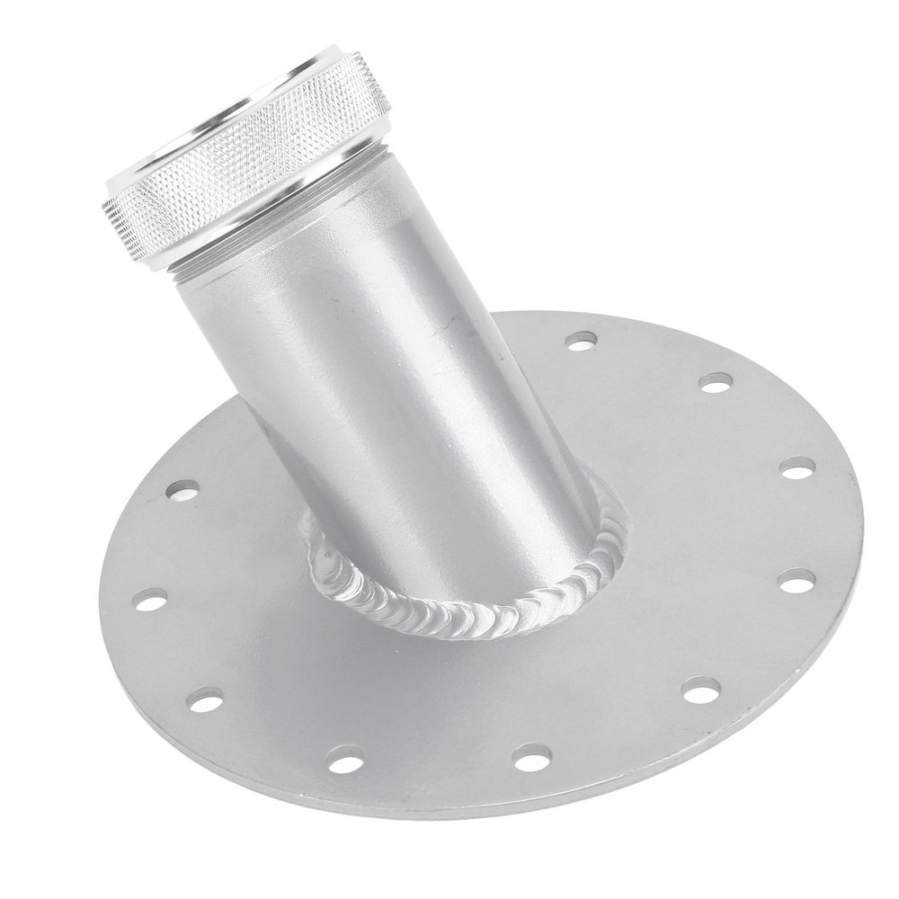 45 Degree Fuel Cell Filler Neck with 12 Bolt Steel Base Aluminum Cap 1.5in Inner Diameter, Fast Fill Valve for Quick Refueling, Lightweight and Material, Precisely Designed for