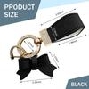 Bling Car Rhinestone Bow Leather Keychain Pendant, Alloy + PU Leather Portable Creative Cute Key Ring, Universal for Cars (Black) view 2