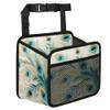 HISQSTUU Animal Peacock Feather Car Backseat Organizer PU Leather Automotive Back Seat Storage Bag Universal Hanging Garbage Box Travel Accessories Foldable view 1