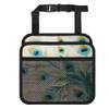 HISQSTUU Animal Peacock Feather Car Backseat Organizer PU Leather Automotive Back Seat Storage Bag Universal Hanging Garbage Box Travel Accessories Foldable view 2