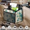 HISQSTUU Animal Peacock Feather Car Backseat Organizer PU Leather Automotive Back Seat Storage Bag Universal Hanging Garbage Box Travel Accessories Foldable view 3