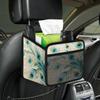 HISQSTUU Animal Peacock Feather Car Backseat Organizer PU Leather Automotive Back Seat Storage Bag Universal Hanging Garbage Box Travel Accessories Foldable view 4