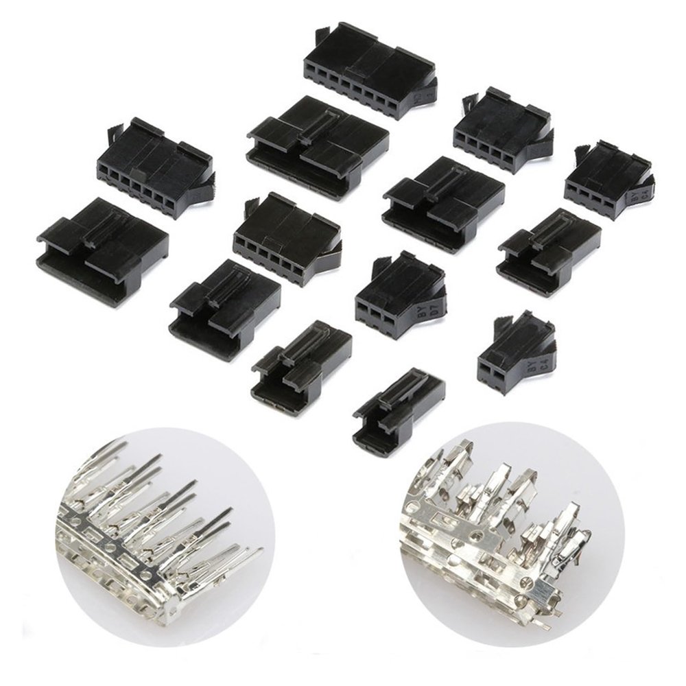 HFHYDZSW 20sets/10sets 2/3/4/5/6/7/8Pin Pitch2.54mm SM Female and Male Wire Connector Housing Terminals SM-2P SM-2R JST SM2.54 SM Plug(4p,20Set)