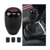 AUCELI Car Gear Shift Knob, 5 Speed Manual Vehicle Gear Stick Shifter Lever Knob with 3 Adapters, Aluminum Alloy Automotive Transmission Shift Knob Accessories, Universal for Most Cars (Black) view 1