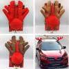 Gxdqxxd Car Reindeer Antlers Kit with Nose Christmas Decoration Universal Holiday Easily Install Decorative Car Costume, Red view 2