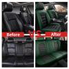 GFHJYY Car Seat Cover for Nissan Altima 2000-2025,Premium Leather Seat Cover,Non-Slip Waterproof Breathable Automotive Seat Covers Fit for Most Cars,Sedan(Green & Black,2PCS Front with Pillow) view 4