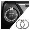 2PCS Car Engine Push Start Button Cover Decoration Ring,Bling Butterfly Push to Start Button Cover Ring with Rhinestones,Car Start Button Cover for Bling Car Accessories for Women (Black) view 1