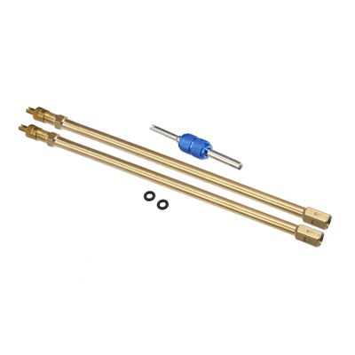 REPAIROCK 1 Set 7.87" Dually Valve Stem Extenders Straight Dual Tire Valve Extension for Car Truck RV Pickup Motorcycle Gold Tone Auto Replacement Parts