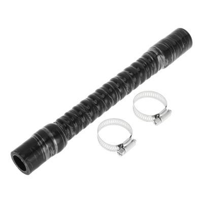 X AUTOHAUX 1 Set 22mm/0.87" ID 300mm/11.81" Length 0 Degree Black Car Silicone Hose with Clamps Coolant Hose Universal