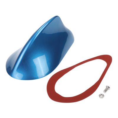 Partuto 1 Pcs Universal Front Shark Fin Antenna Cover Signal Roof Aerial for Car SUV Truck ABS Material with Adhesive Base Metallic Blue