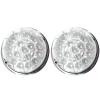 2PCS 17 LED Dual Revolution Amber Turn Signal & White Auxiliary Watermelon Lights, Clear Lens with Stainless Steel Bezel, Compatible with Freightliner, Ke-nw-or-th, Peterbilt & Heavy Trucks view 2