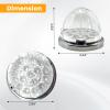 2PCS 17 LED Dual Revolution Amber Turn Signal & White Auxiliary Watermelon Lights, Clear Lens with Stainless Steel Bezel, Compatible with Freightliner, Ke-nw-or-th, Peterbilt & Heavy Trucks view 3