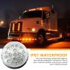 2PCS 17 LED Dual Revolution Amber Turn Signal & White Auxiliary Watermelon Lights, Clear Lens with Stainless Steel Bezel, Compatible with Freightliner, Ke-nw-or-th, Peterbilt & Heavy Trucks view 4