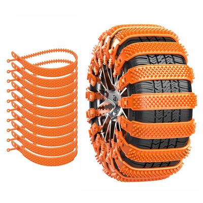 ZKXSDF Snow Chains of Car for Toyota RAV4 5.Generation RAV4 Hybrid PHEV / RAV4 Prime 2019-2024, Reusable Car Snow Chains Tie Applicable Tire Sizes for 165-275mm,10Pcs-Orange