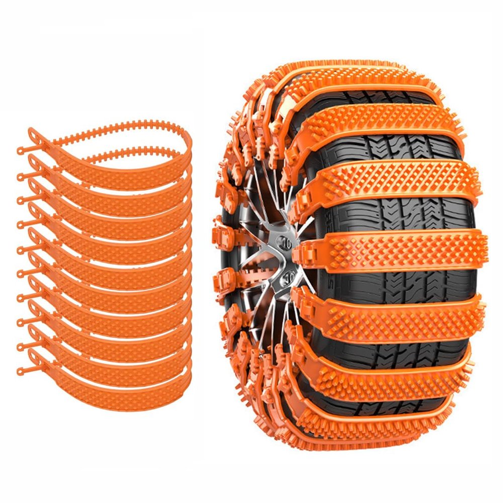 ZKXSDF Snow Chains of Car for Toyota RAV4 5.Generation RAV4 Hybrid PHEV / RAV4 Prime 2019-2024, Reusable Car Snow Chains Tie Applicable Tire Sizes for 165-275mm,10Pcs-Orange