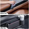Car Seats Gap Filler Organizer for B&MW 6 Series 630ci 630i 2003-2010 Car Seats Gap Organizer Storage Box Leather Car Storage Organizer with Cup Holder Parts view 2