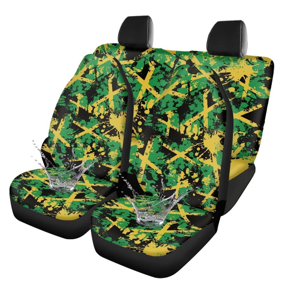 Urndoeng Jamaica Car Seat Cover,Jamaica Seat Covers,Jamaica Car Accessories,Jamaica Flag Decor,Jamaica Seat Covers for Women,Cool Jamaica Flag Print Design
