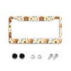 Highland Cow License Plate Frame Sunflowers License Plate Frames Aluminum Car Accessories Cover with 2 Holes and Screws 12 x 6 Inch for Front Rear Car Plate Decor for Women Men view 1