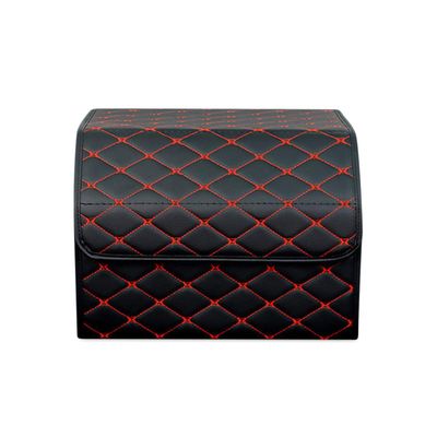 ZYLHDD Car Trunk Organizer Box for Honda Accord 2023 2024,Luxury Waterproof PU Multipurpose Collapsible Storage Box & Foldable Luggage Camping Picnic Suitcase,M-Black Red