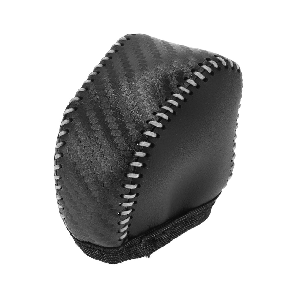 HOPESPANNER Gear Shift Knob Cover for Lexus NX250 2022-2023 Anti-Slip Black Carbon Fiber Grey Stick Shifting Handle Protector Faux Leather 1 Pc