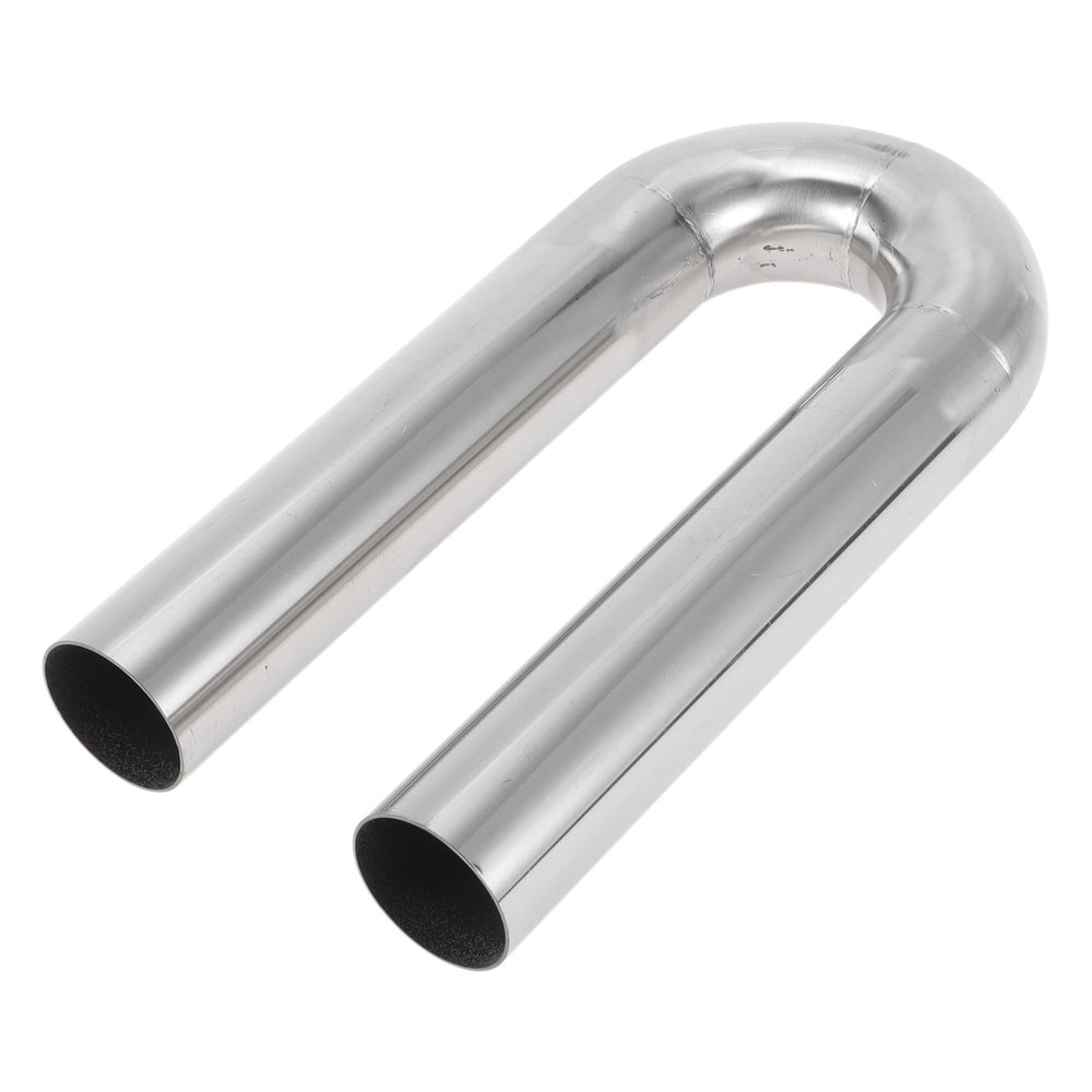 Motoforti 180 Degree U BendMandrel Exhaust Pipe DIY Custom Car Modified Exhaust Pipe Tubing Piping 2.5" OD 11.81" Leg Length T316 Stainless Steel Silver Tone