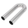Motoforti 180 Degree U BendMandrel Exhaust Pipe DIY Custom Car Modified Exhaust Pipe Tubing Piping 2.5" OD 11.81" Leg Length T316 Stainless Steel Silver Tone view 1