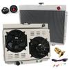 YUFUQIDA 4 Row Core Aluminum Radiator Assembly + 2 x 10" Fan Shroud + Thermostat Compatible with 1967-1970 Ford Fairlane Falcon Mustang Ranchero Country Squire Galaxie LTD/Mercury Cougar XR7, V8 AT view 1