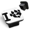 Tnomchey Paw Print Trailer Hitch Cover for 2 inch Receivers I Love with Black Heart Dog Footprint with Claws and Dog Rubber Tube Trailer Hitch Plug for Cars Trucks Accessories view 1