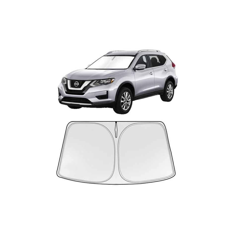 Foldable Sun Shade WODSTA Full Coverage Windshield Sunshade Compatible with Nissan Rogue 2014-2020 4-Layer Thickened Windows Visor 240T Polyester Windshield Sun Shade