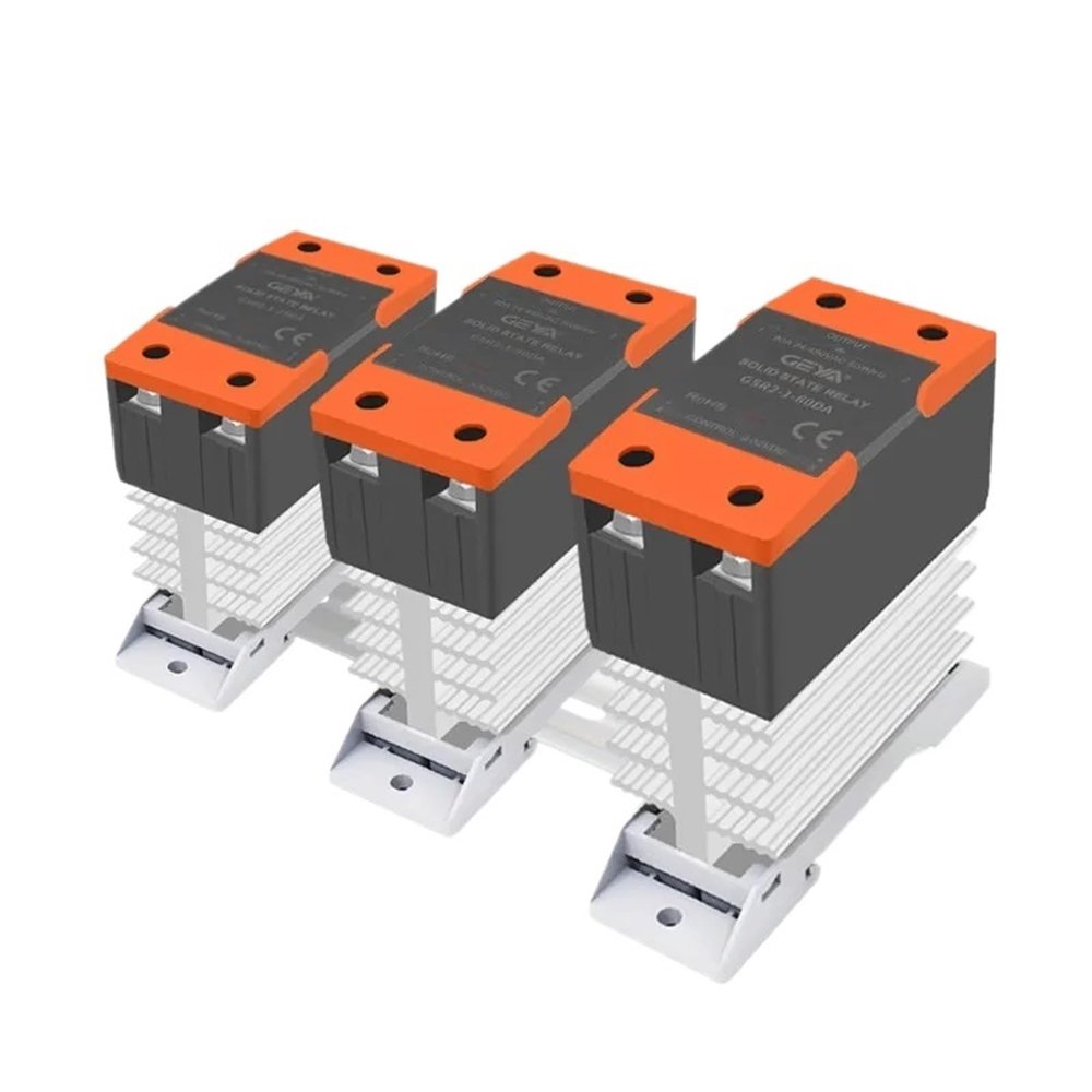 1pcs GSR2-1 SSR 10A 25A 40A 60A 80A 100A 120A Din Rail Mounted Solid State Relay SSR Single Phase with Heat Sink DD AA DA SSR(AC to AC,GSR2-1-80A)