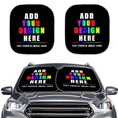 HUISEFOR Custom Design Windshield Sun Shade 2 Pack Photo Design Car Windshield Sunshade for Most Vehicle Foldable Automotive Sunvisor Protector Summer Essential Gift for Friends