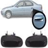 AUTOS PARTS PLUS Set Of 2 Rear Exterior Door Handle Smooth Black Plastic Without Keyhole Right Passenger & Left Driver Side Direct Replacement Compatible With 1996-2000 Honda Civic HO1521101 HO1520101 view 1