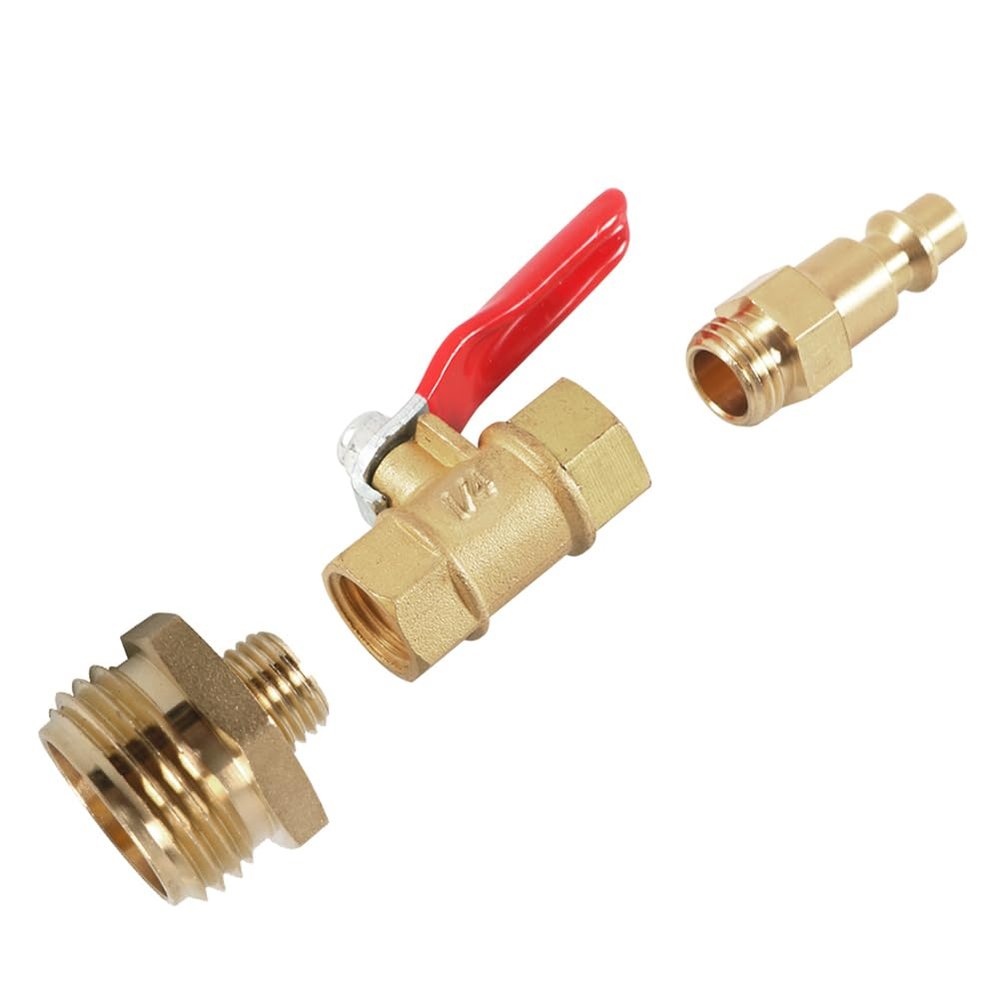 FSFY 1 Pc 1/4 Inch Male Quick Connecting Plug Winterize Blowout Adapter With Storage Bag Brass