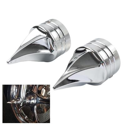 GZYF CNxinn10 1 Pair Front Axle Nut Covers Axle Blocks Drive Train Parts Aluminum Chrome for Harley Dyna 2004-2007 and for Touring 2000-2007
