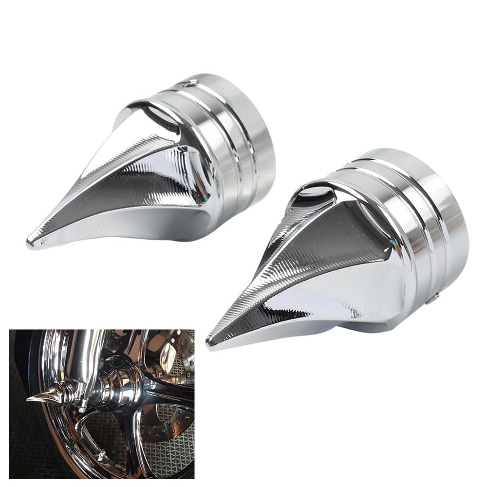 GZYF CNxinn10 1 Pair Front Axle Nut Covers Axle Blocks Drive Train Parts Aluminum Chrome for Harley Dyna 2004-2007 and for Touring 2000-2007
