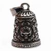 MOYOZZ Old School Biker Skull Bell - Viking Warrior Skull Motorcycle Biker Bell Hanger or Key Chain for Good Luck on The Road (Grey) view 1