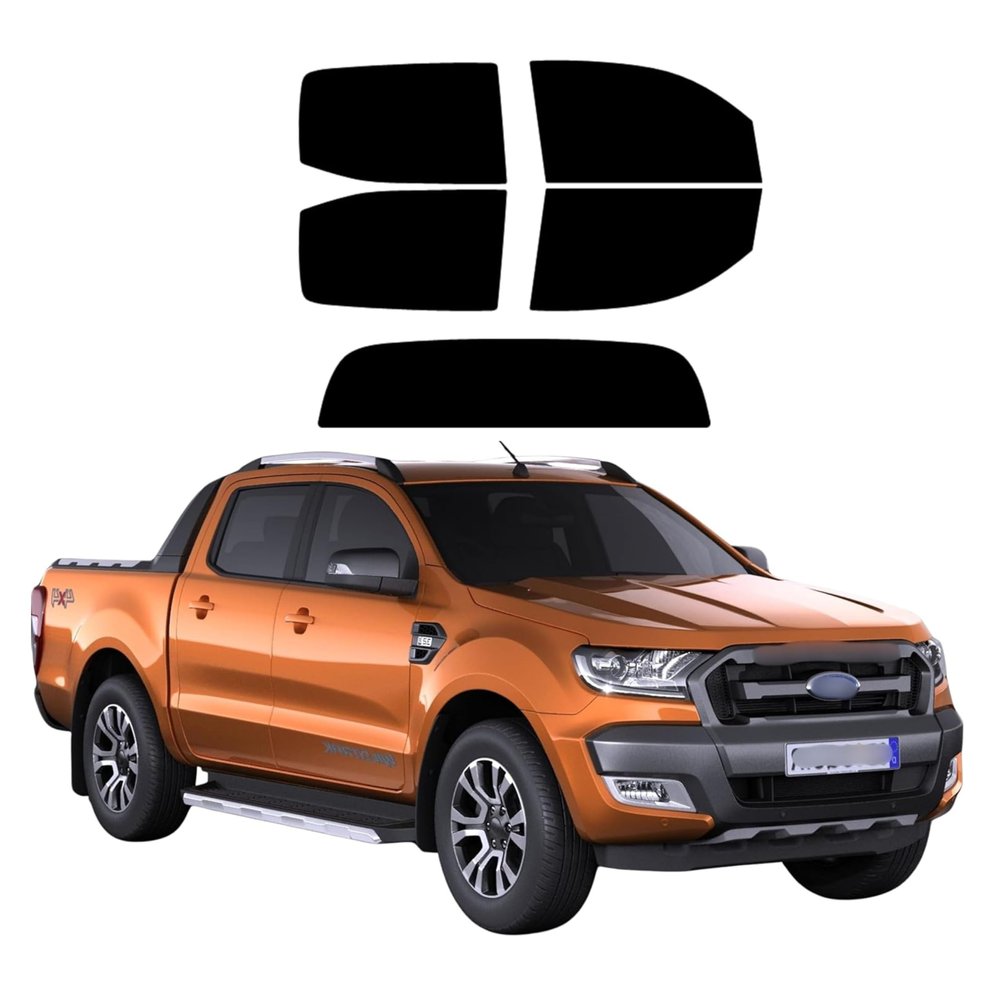 Precut Tint Kit Nano Carbon Film for Ford Ranger 2017 All Sides and 3 Piece Back Windows Computer Cut to Custom Fit Tacoma Windows (50% Fronts 5% Rest)