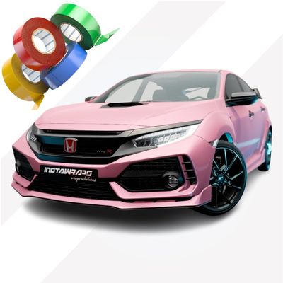AD Chrome Delete Tape Stripe | Vinyl Film Car Wrap Custom Stripes | Matte Pink Metallic | 520-M | 36" x 25ft | Instawraps Heat Resistance Pro Wrapping Glove - Included