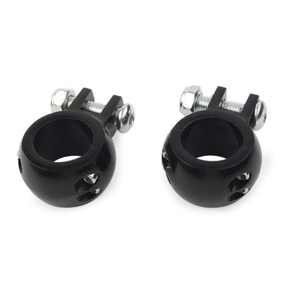 Rbanna1 Motorcycle Crash Bar Highway Foot Peg Mount Bracket For 1 1/4inch 32mm Guard/Tube Universal for Harley Black