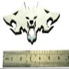 1pc New Big Size Wolf Pack Badges Emblems 6.5 inch 3D Front Logo Replacement for Tsla Cybertruck 2024 Car Truck Motorcycles Side Rear Styling Decal Sticker Universal Car (Chrome) view 1