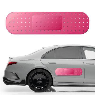 2PCS Car Bandaid Sticker, Giant Car Bumper Sticker Large Bandage Decal, Bandage Funny Automotive Decal, Car Decor Accessories Band-Aid Shape Stickers Large Decals Universal for Vehicle (Red*1)